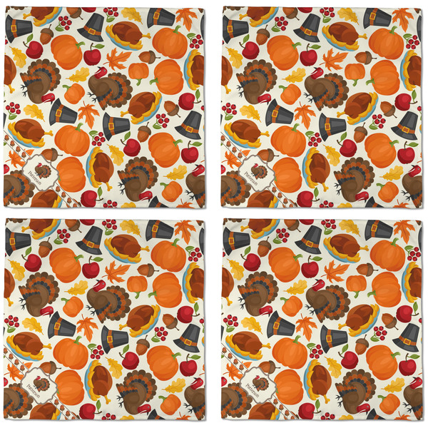 Traditional Thanksgiving Cloth Napkins - Personalized Dinner (APPROVAL) Set of 4