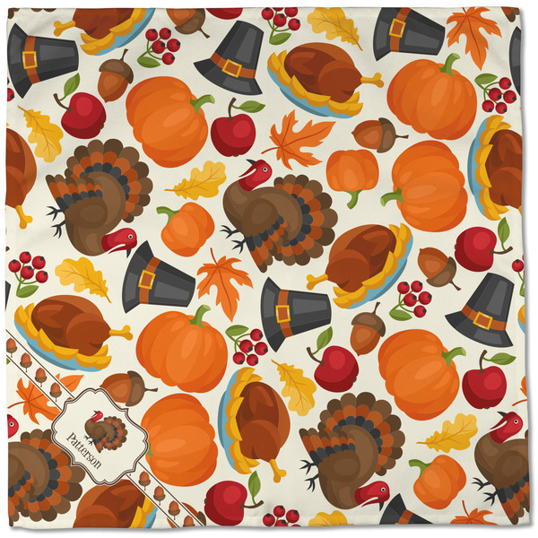 Traditional Thanksgiving Cloth Napkins - Personalized Dinner (Full Open)