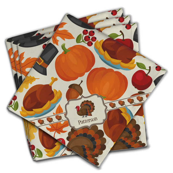 Traditional Thanksgiving Cloth Napkins - Personalized Dinner (PARENT MAIN Set of 4)