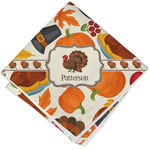 Traditional Thanksgiving Cloth Cocktail Napkin - Single w/ Name or Text