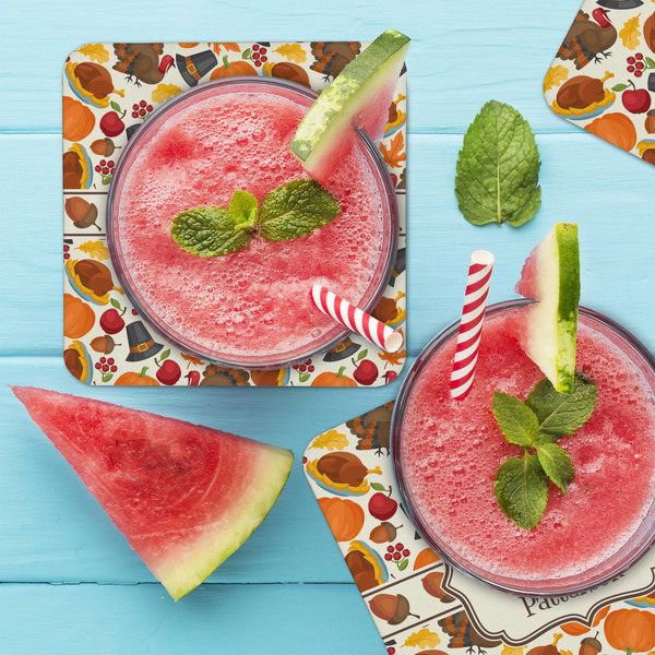 Traditional Thanksgiving Coaster Set - LIFESTYLE