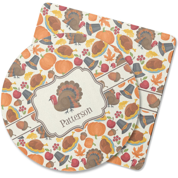 Custom Traditional Thanksgiving Rubber Backed Coaster (Personalized)