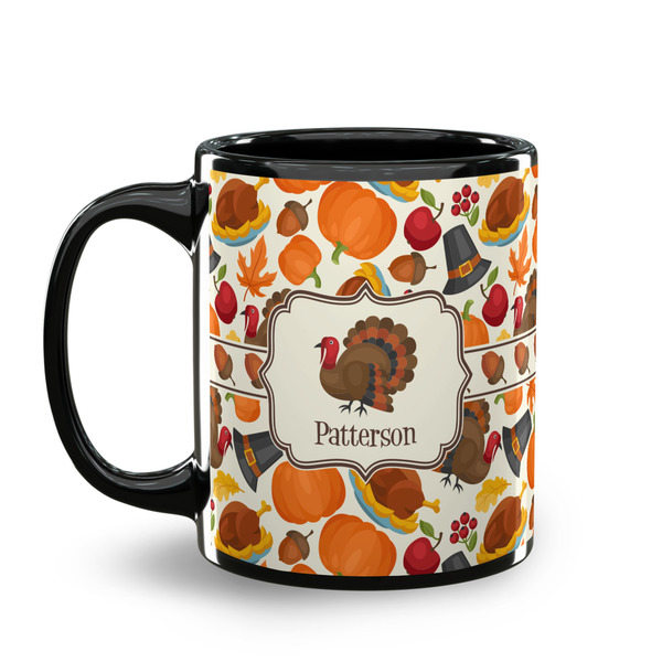Traditional Thanksgiving Coffee Mug - 11 oz - Black