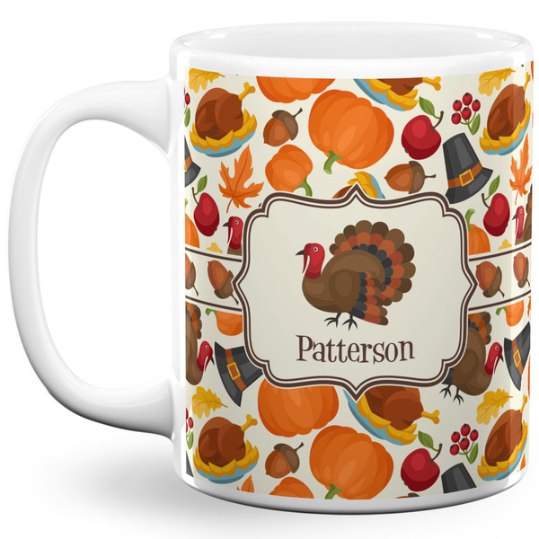 Custom Traditional Thanksgiving 11 Oz Coffee Mug - White (Personalized)