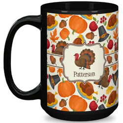 Traditional Thanksgiving 15 Oz Coffee Mug - Black (Personalized)