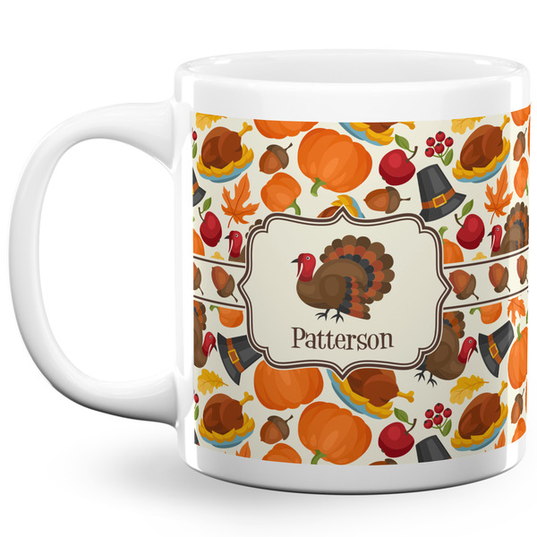 Custom Traditional Thanksgiving 20 Oz Coffee Mug - White (Personalized)
