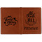 Traditional Thanksgiving Cognac Leather Passport Holder Outside Double Sided - Apvl