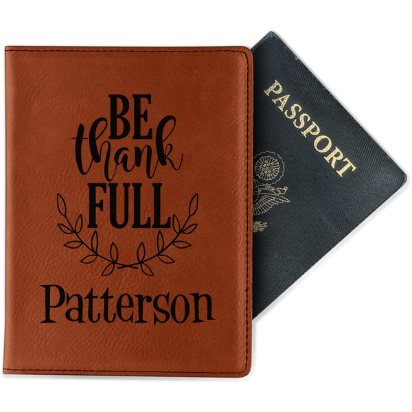 Custom Traditional Thanksgiving Passport Holder - Faux Leather - Double Sided (Personalized)