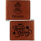 Traditional Thanksgiving Cognac Leatherette Bifold Wallets - Front and Back