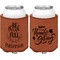 Traditional Thanksgiving Cognac Leatherette Can Sleeve - Double Sided Front and Back