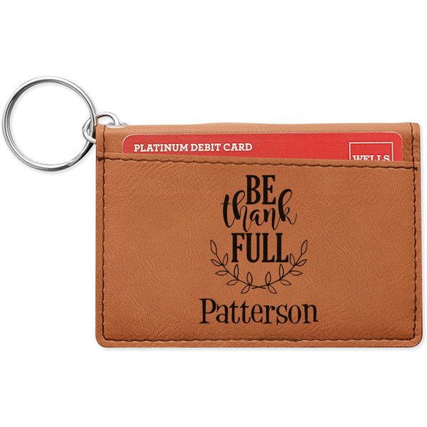 Custom Traditional Thanksgiving Leatherette Keychain ID Holder (Personalized)