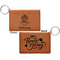 Traditional Thanksgiving Cognac Leatherette Keychain ID Holders - Front and Back Apvl