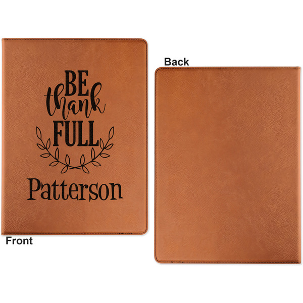 Traditional Thanksgiving Cognac Leatherette Portfolios with Notepad - Large - Single Sided - Apvl