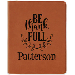 Traditional Thanksgiving Leatherette Zipper Portfolio with Notepad - Single Sided (Personalized)