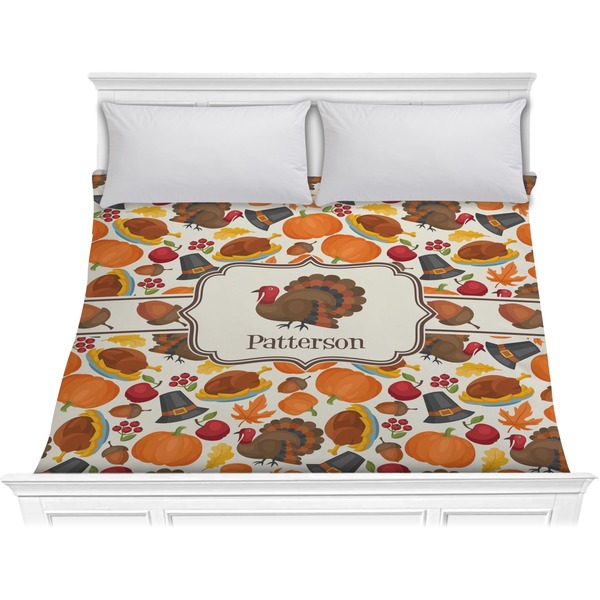 Custom Traditional Thanksgiving Comforter - King (Personalized)