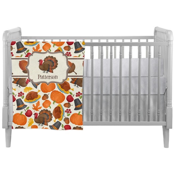 Custom Traditional Thanksgiving Crib Comforter / Quilt (Personalized)