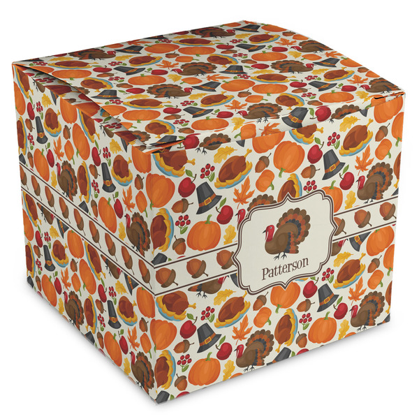 Custom Traditional Thanksgiving Cube Favor Gift Boxes (Personalized)
