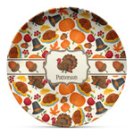 Traditional Thanksgiving Microwave Safe Plastic Plate - Composite Polymer (Personalized)