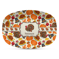 Traditional Thanksgiving Plastic Platter - Microwave & Oven Safe Composite Polymer (Personalized)