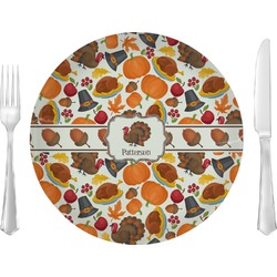 Traditional Thanksgiving 10" Glass Lunch / Dinner Plates - Single or Set (Personalized)