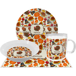 Traditional Thanksgiving Dinner Set - Single 4 Pc Setting w/ Name or Text