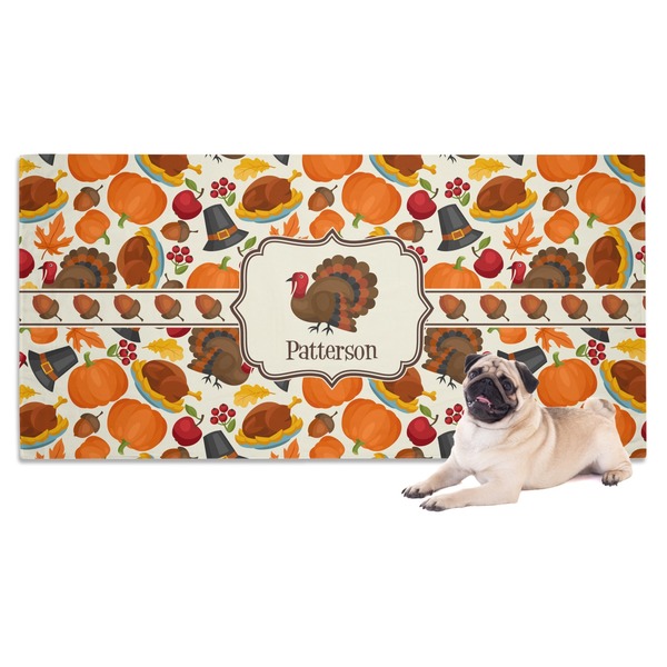 Custom Traditional Thanksgiving Dog Towel (Personalized)