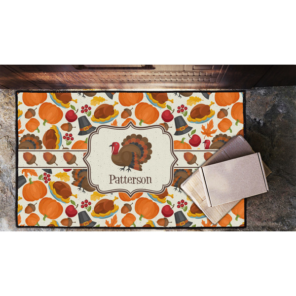 Traditional Thanksgiving Door Mat - LIFESTYLE (Lrg)