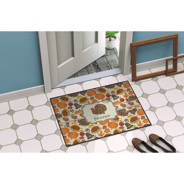 Traditional Thanksgiving Door Mat Lifestyle