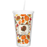 Traditional Thanksgiving Double Wall Tumbler with Straw (Personalized)