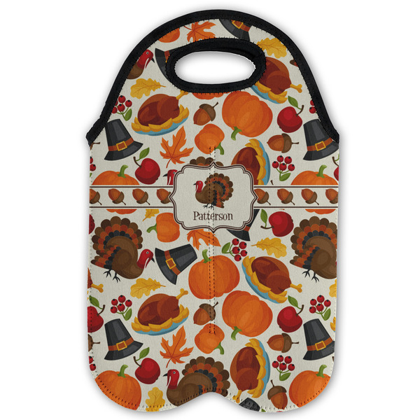 Traditional Thanksgiving Double Wine Tote - Flat (new)