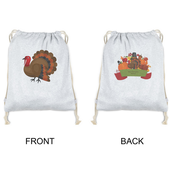 Traditional Thanksgiving Drawstring Backpacks - Sweatshirt Fleece - Double Sided - APPROVAL