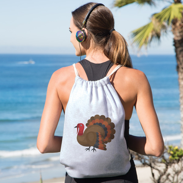 Traditional Thanksgiving Drawstring Backpacks - Sweatshirt Fleece - Single Sided - LIFESTYLE