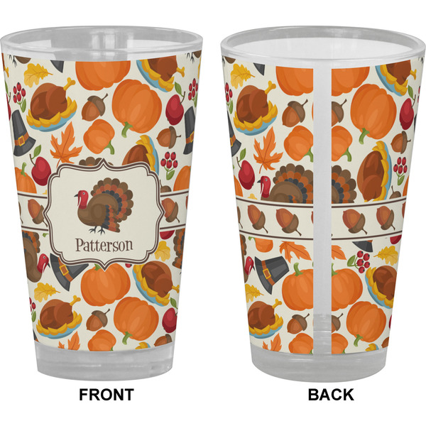 Traditional Thanksgiving Pint Glass - Full Color - Front & Back Views