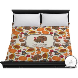 Traditional Thanksgiving Duvet Cover - King (Personalized)