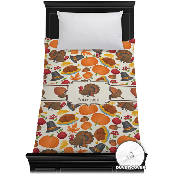 Custom Traditional Thanksgiving Duvet Cover - Twin XL (Personalized)
