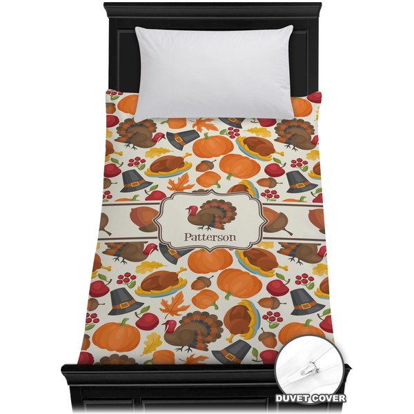 Custom Traditional Thanksgiving Duvet Cover - Twin (Personalized)