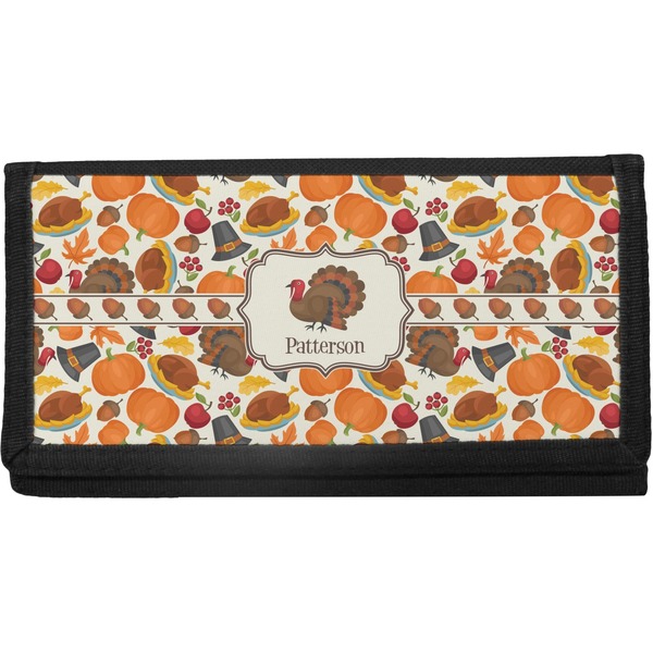 Custom Traditional Thanksgiving Canvas Checkbook Cover (Personalized)