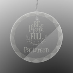 Traditional Thanksgiving Engraved Glass Ornament - Round (Personalized)