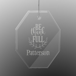 Traditional Thanksgiving Engraved Glass Ornament - Octagon (Personalized)