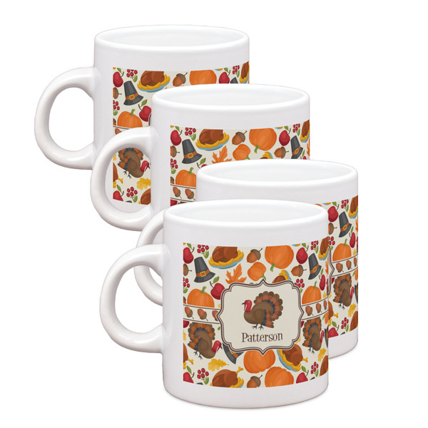 Custom Traditional Thanksgiving Single Shot Espresso Cups - Set of 4 (Personalized)