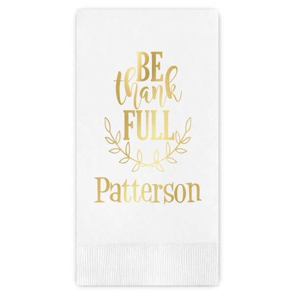 Custom Traditional Thanksgiving Guest Napkins - Foil Stamped (Personalized)