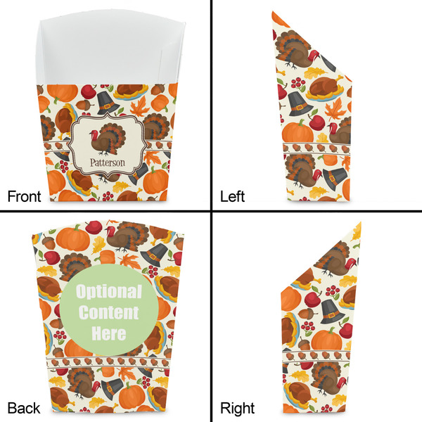 Traditional Thanksgiving French Fry Favor Box - Front & Back View