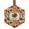 Traditional Thanksgiving Frosted Glass Ornament - Hexagon