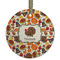 Traditional Thanksgiving Flat Glass Ornament - Round w/ Name or Text