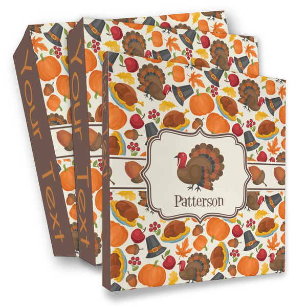 Custom Traditional Thanksgiving 3 Ring Binder - Full Wrap (Personalized)