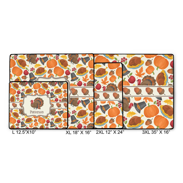 Traditional Thanksgiving Gaming Mats - SIZE CHART