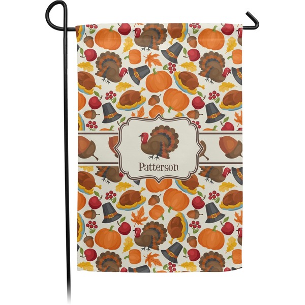 Custom Traditional Thanksgiving Small Garden Flag - Double Sided w/ Name or Text
