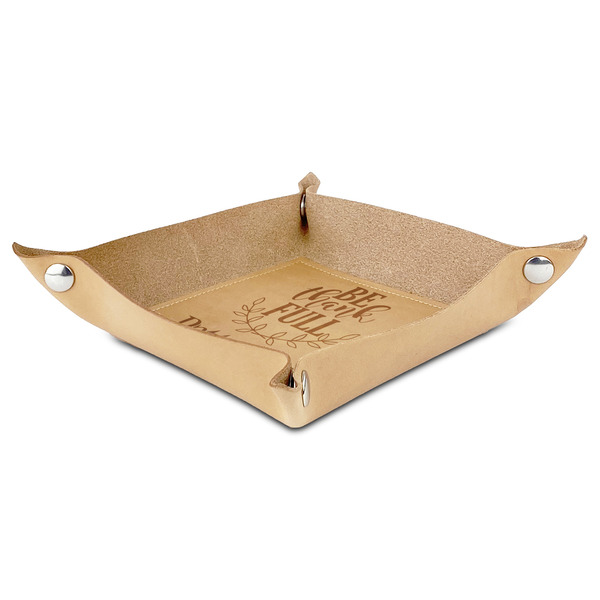 Traditional Thanksgiving Genuine Leather Valet Trays - ANGLE (folded)