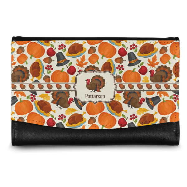 Custom Traditional Thanksgiving Genuine Leather Women's Wallet - Small (Personalized)