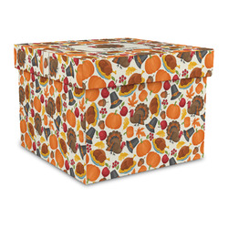 Traditional Thanksgiving Gift Box with Lid - Canvas Wrapped - Large (Personalized)